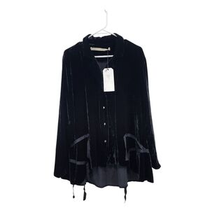 Cynthia Ashby Women's Silk Blend Velvet Victorian Gothic Jacket - S